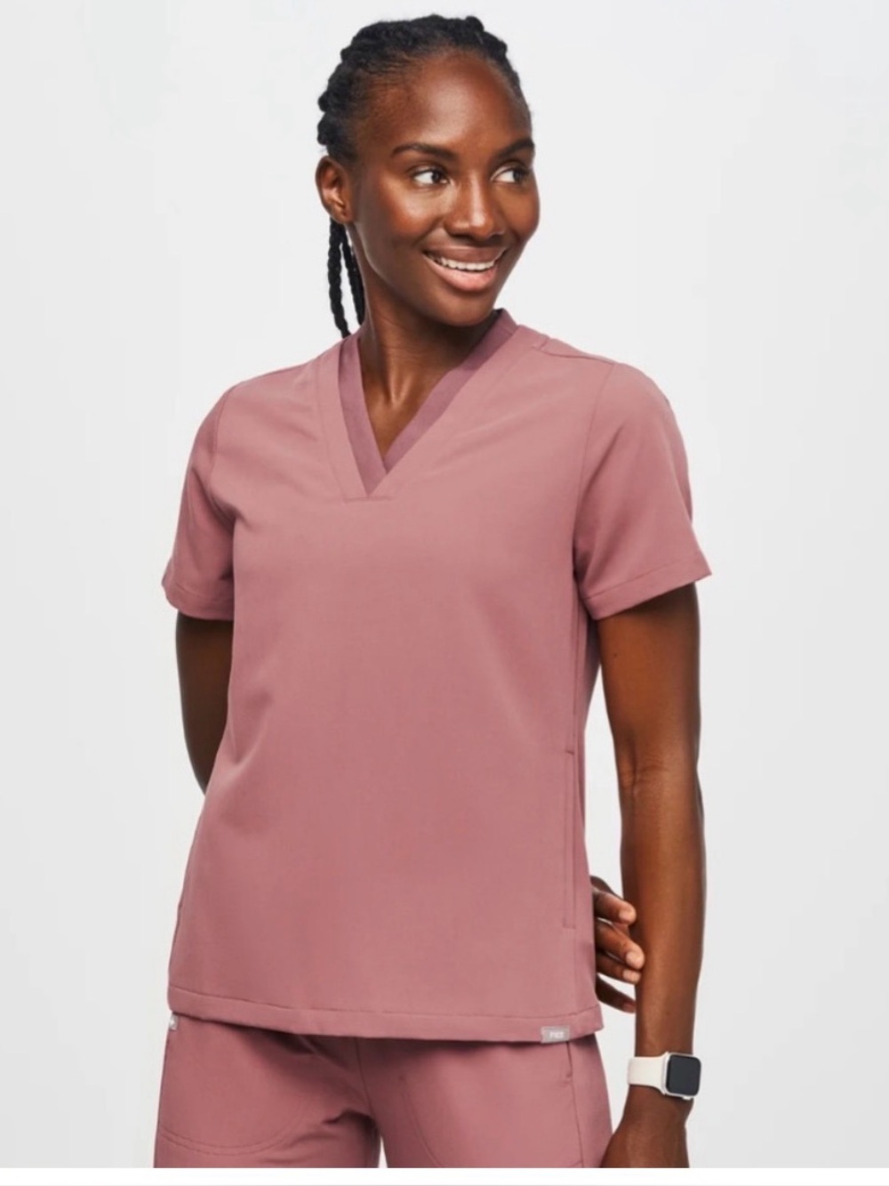 New Figs Mauve Oran Scrub Top size Extra Small with tags